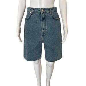 LouLou Studio Light Blue Bermuda Long Denim Jean Shorts Size 26